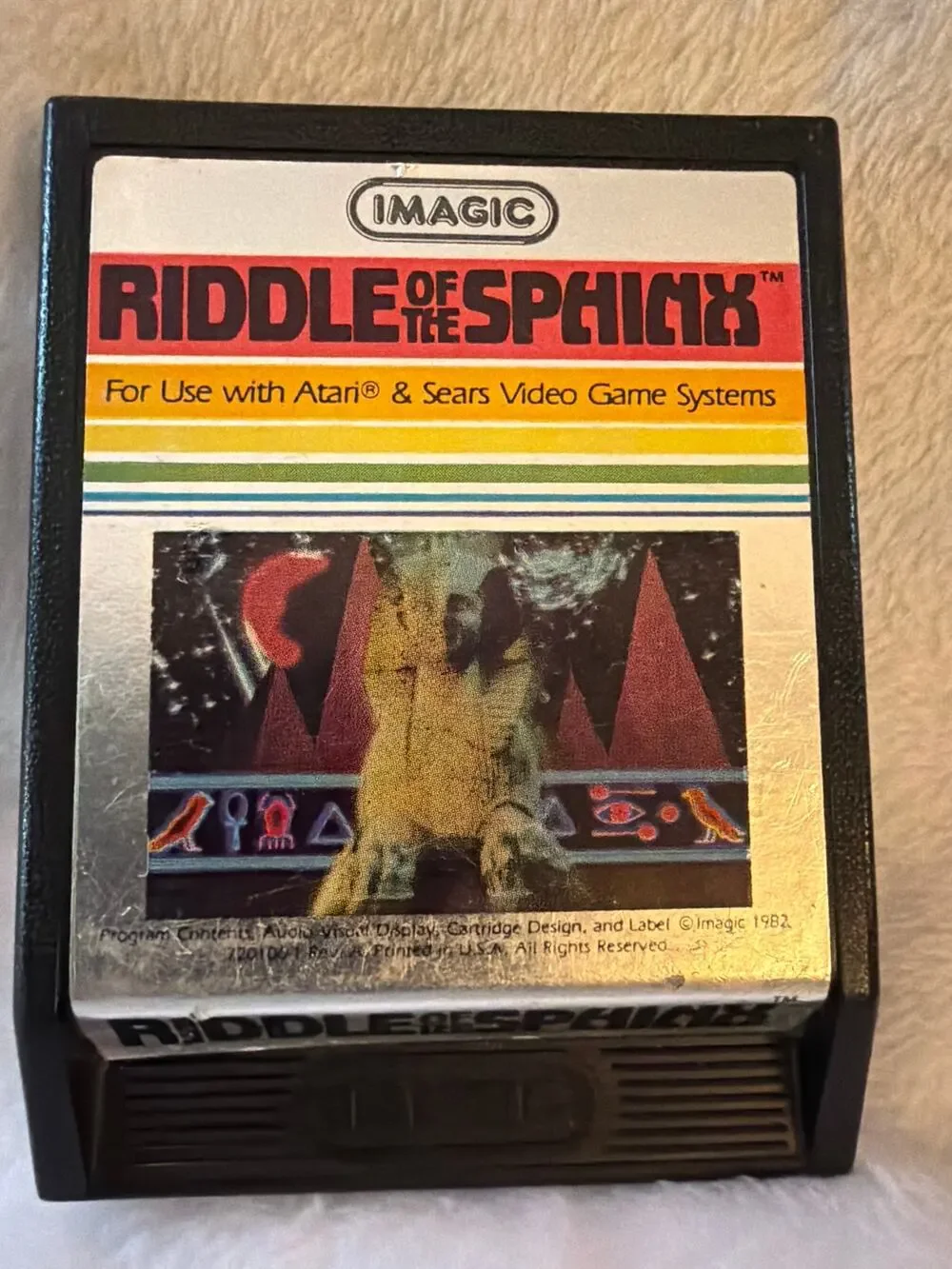 Riddle of the Sphinx Atari 2600 Imagic 1982 Vintage Video Game Cartridge
